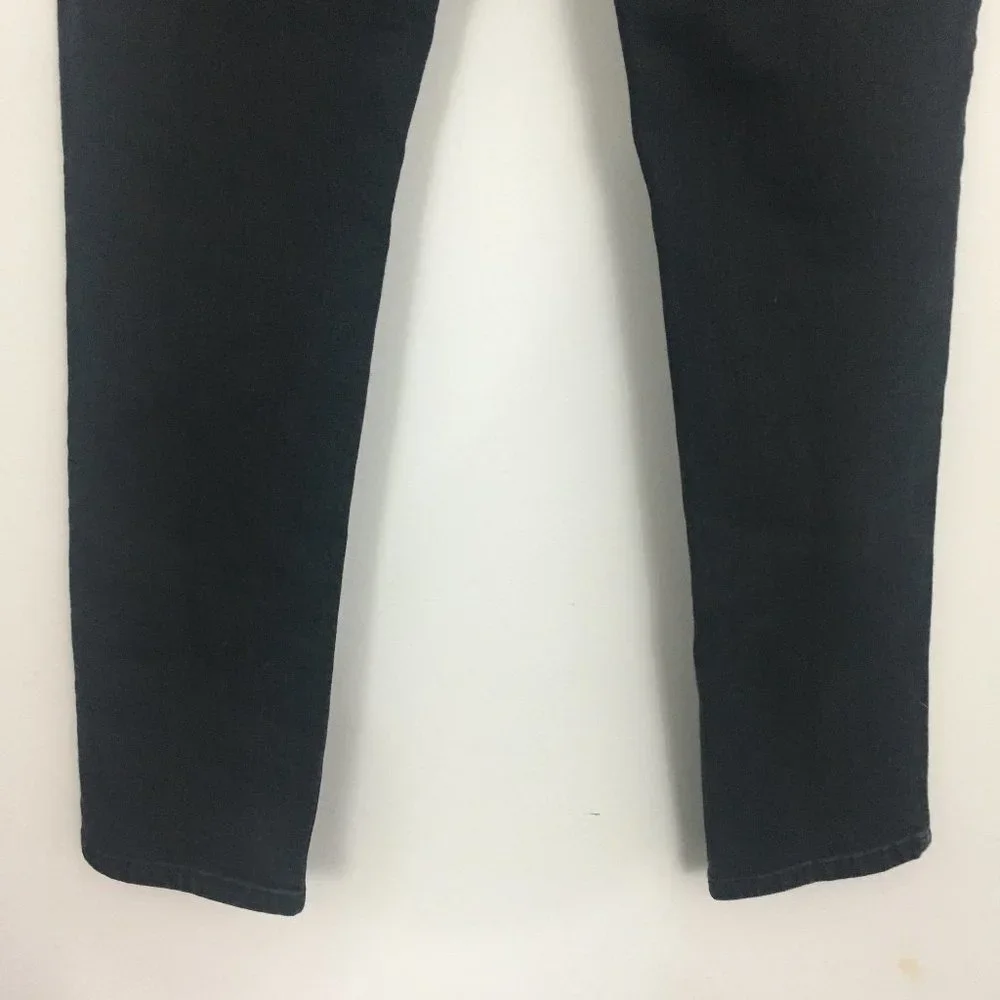 Levis Womens 10 Black Studded Embroidered Mid Rise Cotton Blend Skinny Jeans - Picture 4 of 11